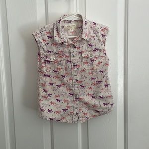 Button up horse toddler shirt